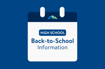 A designed graphic that says, "High School Back-to-School Information"